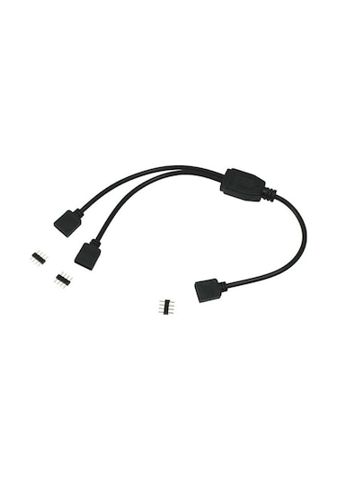 RGB Şerit 4 Pin LED Çoklayıcı Splitter Tek Kumanda 2 Çıkış Kablo