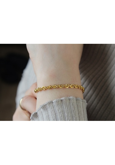 Halat Burgu Bileklik-Künye Guler10001473 Sarı Altın