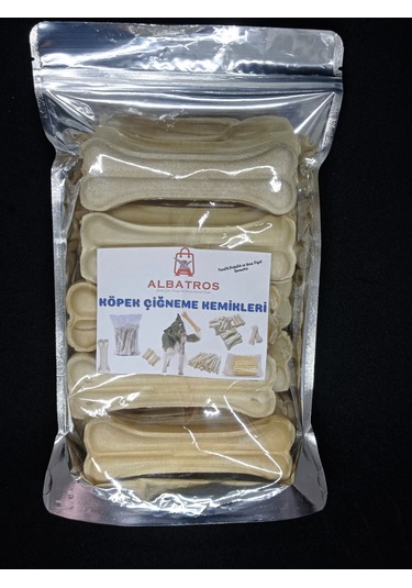 Albatros Beyaz Pres Köpek Çiğneme Kemiği 12 CM 10'lu