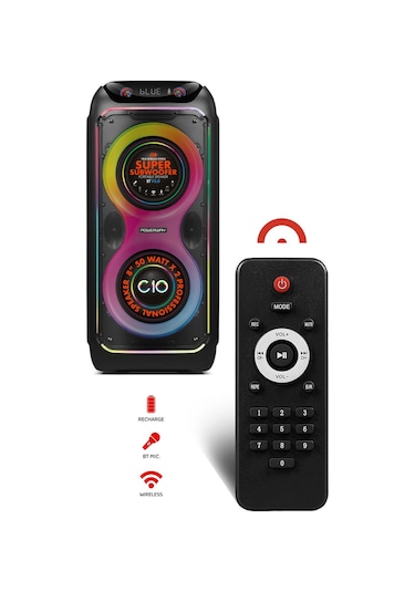 Powerway Cıo 100w Hoparlör Gitar Saz Girişli Karaoke Parti Ses Sistemi 80 Cm Dijital Ekran +bass Pro