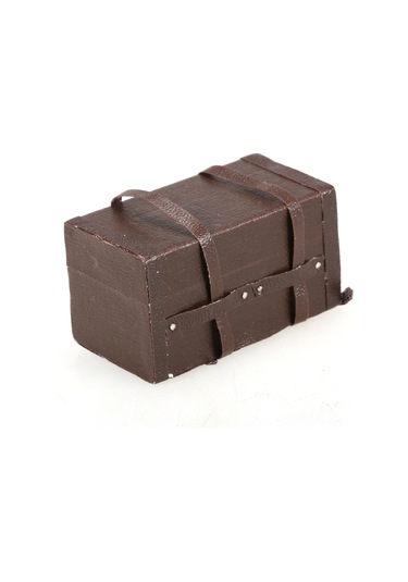 Suofeng 1/10 Ölçekli Deri Ve Ahşap Seyahat Bavulu Aksesuarı - 5.7x3.1x3.1cm