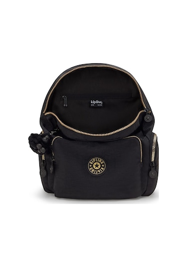 Kıplıng City Zip S Küçük Boy Sırt Çantası Siyah Glorıous Gold Siyah