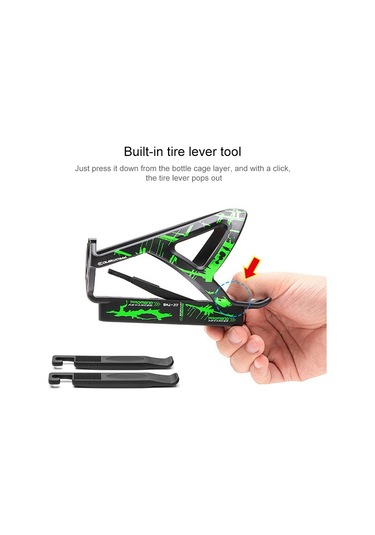 Promend Shj-25217 Bisiklet Su Şişesi Tutucu Dahili Lastik Kolları Siyah+yeşil Siyah - Yeşil