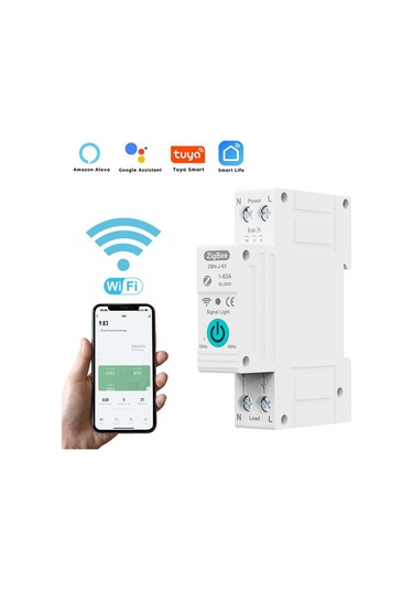 Tuya Zigbee Akıllı Devre Kesici Uzaktan Kumanda Ses Kontrol Anahtarı Ev Kablosuz Beyaz