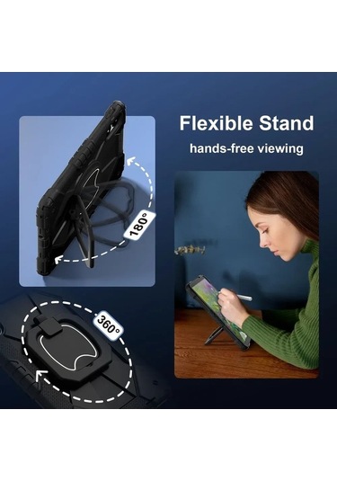 Maoyaya Redmi Pad Pro 12.1 İnç Kılıf, 360 Derece Kolçaklı, Taşıma Kolçaklı Koruyucu