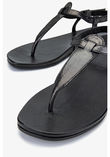 Valmenti Ola Kadın Siyah Metalik Hakiki Deri Duz Sandalet 766 1541 Bn Sndlt Y24 Siyah