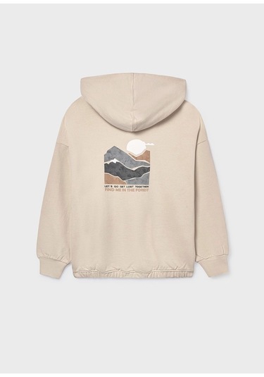 Mayoral Kız Çocuk Kapüşonlu Sweatshirt 7425 Bej