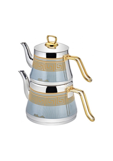 Sıla T-578 Artuklu Turkuaz Çaydanlık Takımı No:3 Turkuaz