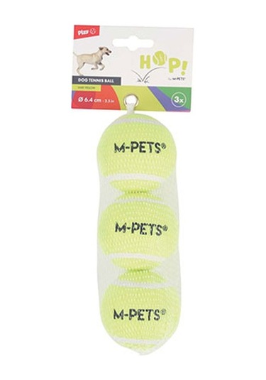 M-pets Hop Tenis Topu Köpek Oyuncağı Sarı 3lü 6,4 Cm 244-50055.02