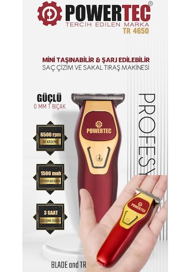 Powertec TR-4650 Mini Profesyonel Tıraş Makinesi