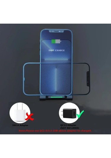 Elmpaly Beyaz Kablosuz Şarj İstasyonu Katlanır Telefon Standı İphone Samsung