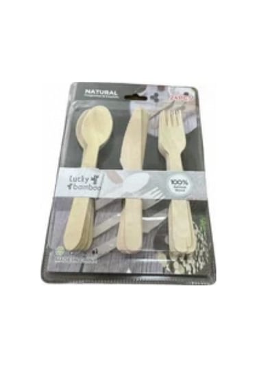 Bambu 24 Parça Çatal Kaşık Bıçak Seti Kahverengi