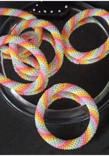 Pastel Tasarım El Yapımi Bileklik Bohem Tarz Pastel Tek Ebat Gold