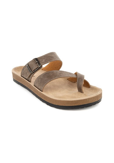 Muya Haiko Anatomik Taban Erkek Bantlı Parmak Arası Terlik Vizon