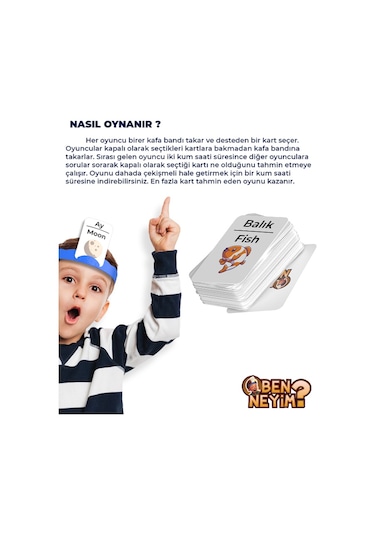 Ben Neyim? Eğlenceli Kutu Oyunu Türkçe-İngilizce Aile Çocuk Eğitimi