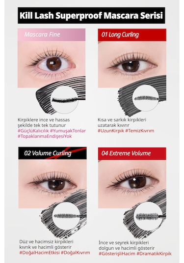 Clıo Kill Lash Superproof Mascara Fine 01 Vanilla Black