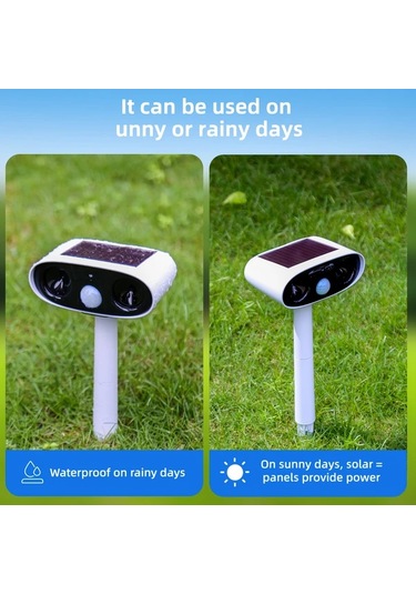 Xuweiwei 2024 Beyaz Yeni Yükseltilmis Ses Dalgasi Hayvan Kovucu Günesli Acik Hava Hareket Algilama Cihazi