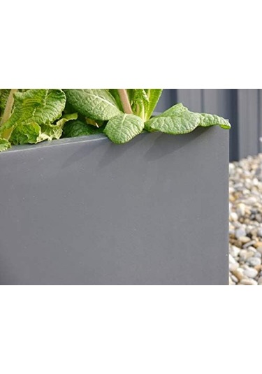 Mofiba Fiberglass Saksı Kare 35cm 35cm 35h Cm Gri