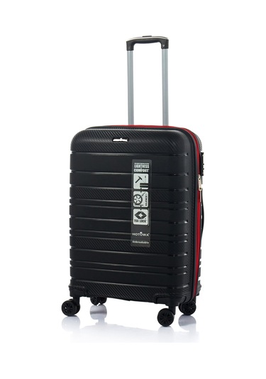 Hotowa Gold Pp Valiz 8010 Siyah Kırmızı Tsa Kilitli Orta Boy Siyah - Kırmızı