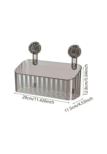 Homyl Duş Sepeti Vantuz Duvara Monte Banyo Daire Mutfak Için Gri