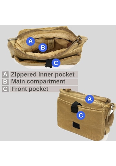 Oldcottoncargo Old Cotton Cargo 7136 Robbie S Bag Okul - Tablet - Omuz Çantası Camel