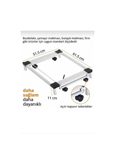 Gri Beyaz Eşya Altlığı Tekerlekli Çamaşır Bulaşık Buzdolabı V.s Makinesi Altlığı