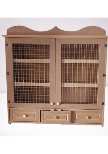 Hobi Dekoratif Telli Dolap Terek Ahşap Mdf Ham Cnc Kesim Model El Yapım