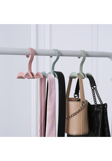 Pembe Rotasyon Elbise Organizatör Çanta Eşarp Dolap Giyim Çanta Depolama Çubuk Depolama Askı Kancası Çanta Asılı Raf Tutucu Kanca Pembe