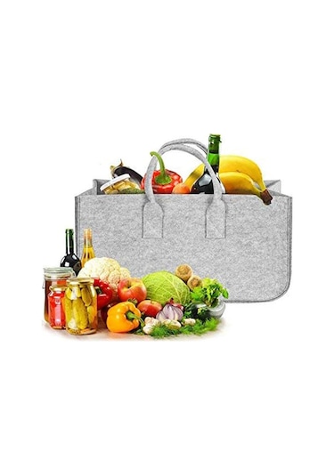 Şömine Odun Saklama Çantası, Keçe Malzeme, Gri Gri