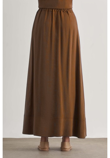 Taba Mizalle Modal Karışımlı Camel Maksi Evaze Etek CAMEL