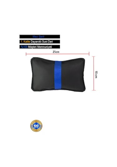 Ssangyong Actyonoto Koltuk Boyun Yastığı Mavi Şerit 2 Adet Siyah