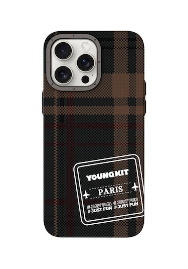 Iphone Uyumlu 15 Pro Kılıf Ekose Desenli