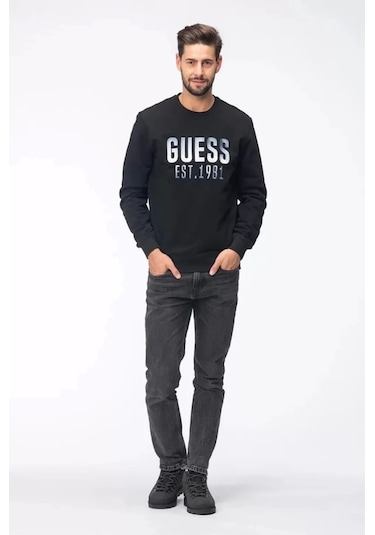 Guess Erkek Siyah Sweatshirt Siyah