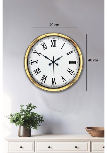 Zentime 40 Cm Gold Lüks Duvar Saati çok Renkli