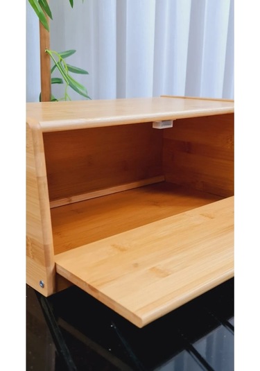 Bambu Ekmek Dolabı Kapaklı Ekmek Kutusu 7236 Ahşap