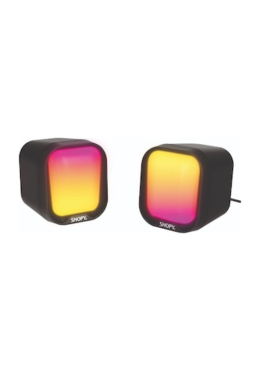 Snopy Sn-87u 2.0 Rgb Işıklı 2wx2ch Siyah Usb Gaming Speaker Mini Hoparlör
