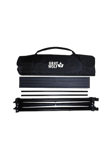 Gray Wolf Alüminyum Deluxe Katlanır Kamp Masası Taşıma Çantalı Alm102 Siyah