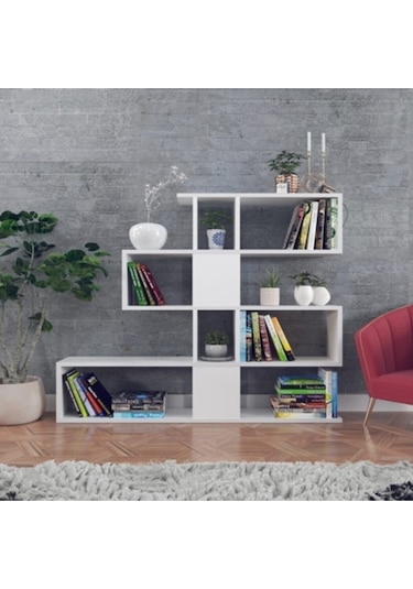 Decormet Karlin Kitaplık Beyaz Beyaz