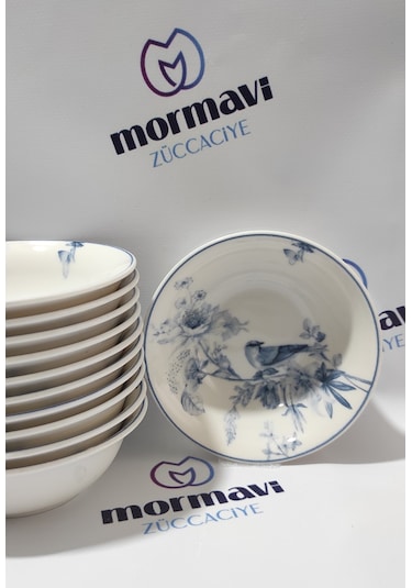 Güral Porselen Kuş 12 Adet 14 Cm Çorba Kase