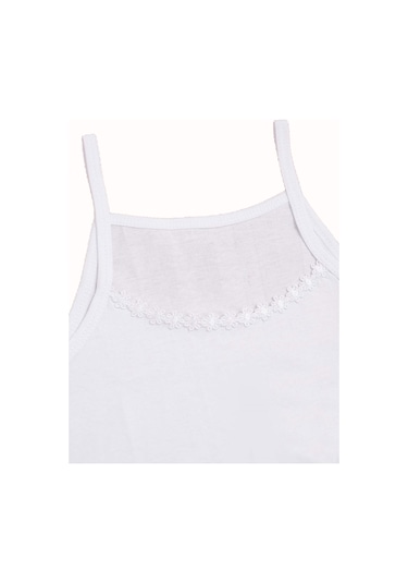 6lı Kız Çocuk İp Askılı Papatya Yaka Atlet Pamuklu Fanila