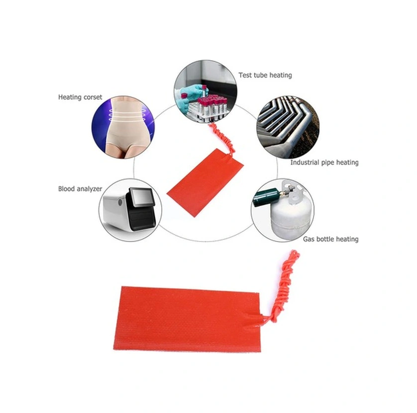 Fortunelane Endüstriyel Cihazlar İçin Esnek Silikon Isıtıcı Pad - 4 Adet, 12v 20w, Hızlı Isı Aktarımı, 200 C Isı Dayanımı