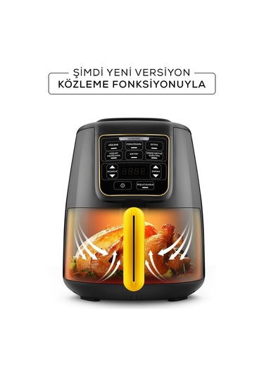 Karaca Air Pro Cook Köz XL Airfryer 4 L Yağsız Fritöz (Teşhir) Black Gold