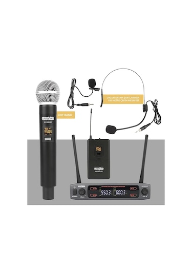 Lastvoice Lv-502eh Uhf Dijital Çiftli El Yaka Headset 2x30 Kanal