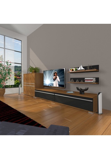 Decoraktiv Eko On Mdf Std Tv Ünitesi Tv Sehpası Ceviz - Siyah