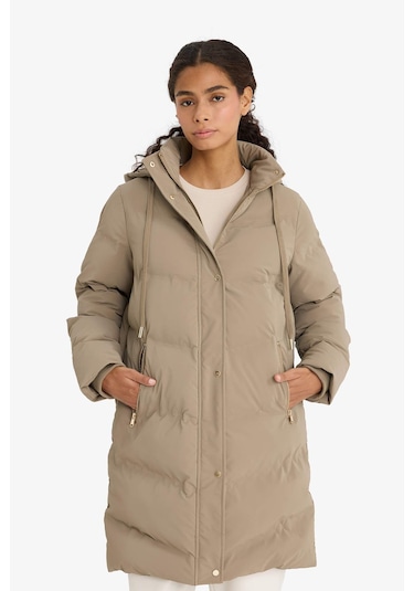 Defacto Regular Fit Kapüşonlu Fermuarlı Parka F2876AX25WN Kahve