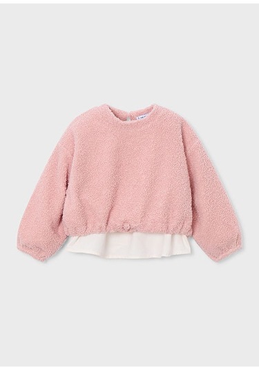 Mayoral Pembe Kız Çocuk Peluş Sweatshirt 4431 Pembe