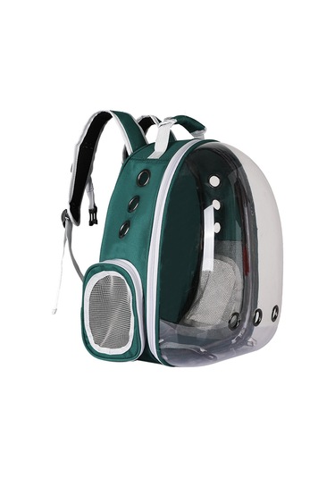 Geeksen Kedi Çantası Şeffaf Uzay Kapsülü Nefes Alabilir Taşınabilir Evcil Hayvan Sırt Çantası Yeşil