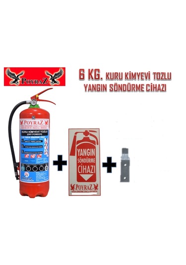 Kuru Kimyevi Tozlu Yangın Söndürme Tüpü 6 KG
