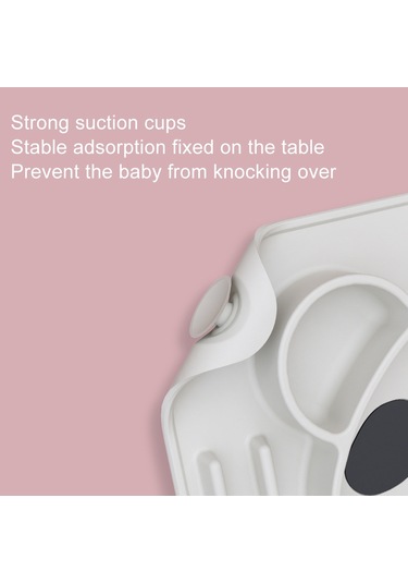 Sones Bebek Entegre Vakumlu Bardak Izgara Yemek Tabağı Çocuk Panda Silikon Yapıştırıcı Tabaklar Çatal Ve Kaşıkla Gök Mavisi