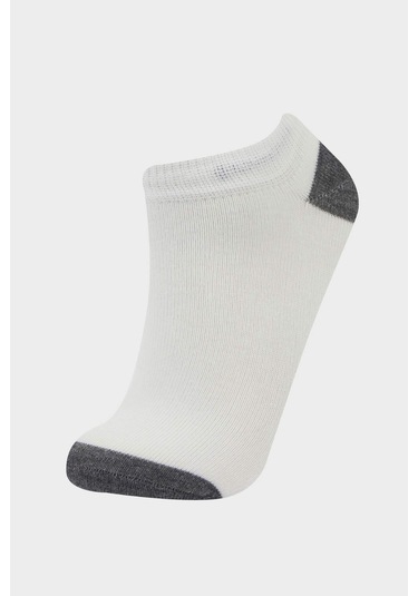 Defacto Erkek Çocuk 7li Pamuklu Patik Çorap F4710a8nswt1 Beyaz